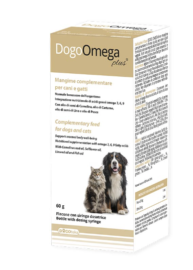 DogoOmega PLus. Alimento complementario para perros y gatos. Nutrición funcional